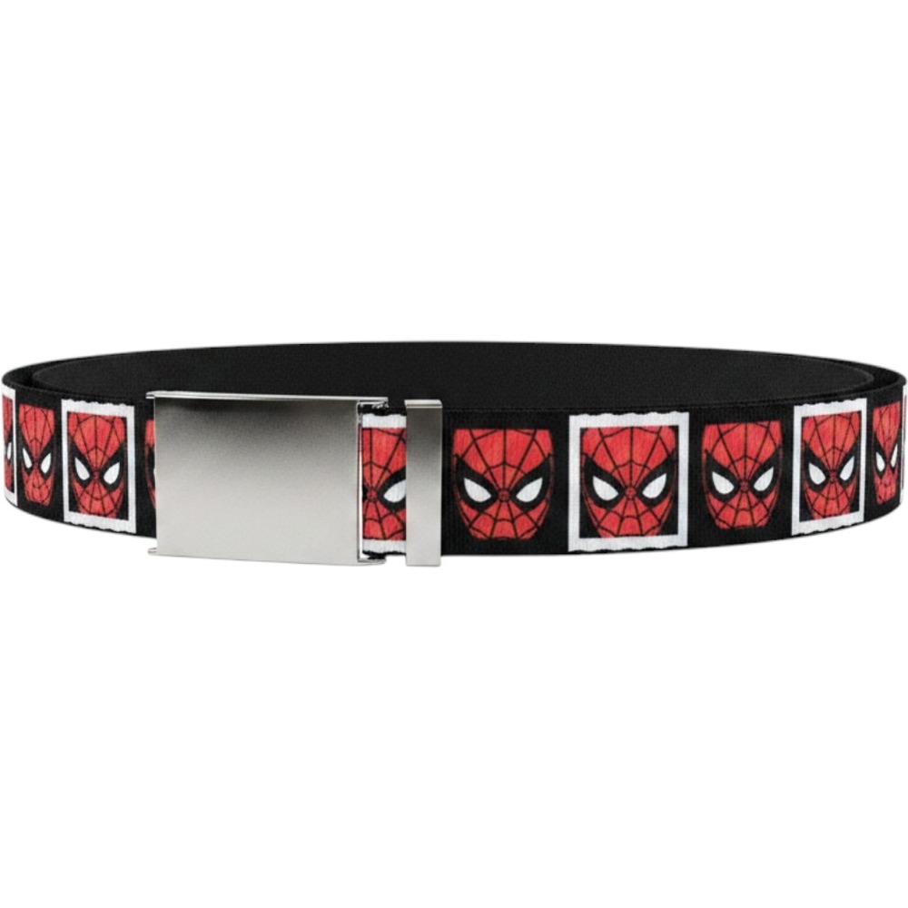 Buckle-Down Marvel Spider-Man Web Belt Black Red Mask Flip-Top Buckle 48 Inch